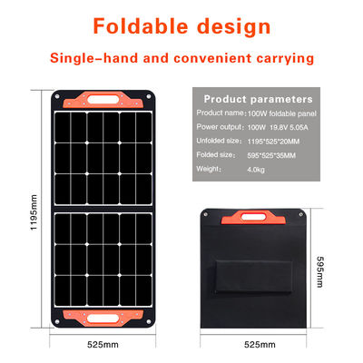 Tecnología innovadora Panel solar portátil de 100 W para aventuras al aire libre
