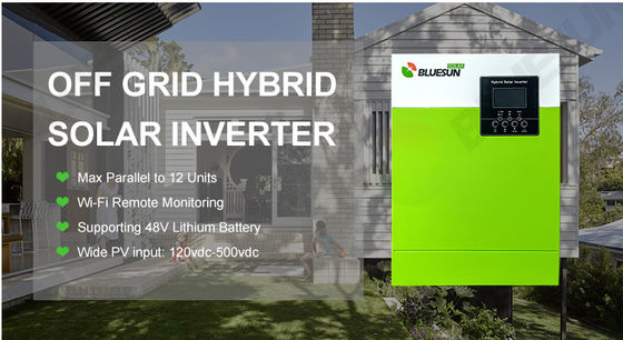 Uso doméstico 5.5KW Fuera de la red Sistema solar 220/230V Inversor solar con verde