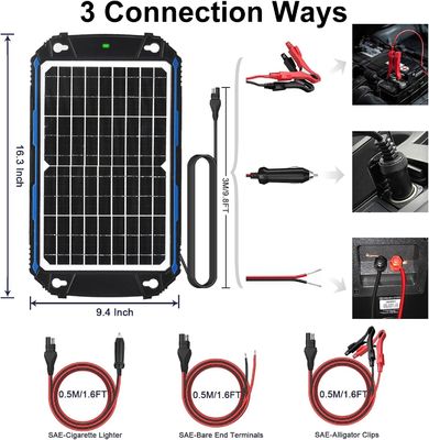 12W 12V panel solar Trickle cargador de batería con energía solar MPPT