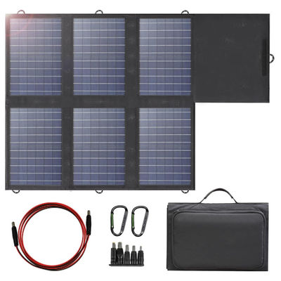 Panel solar portátil impermeable IP67 cargador plegable de 60W para computadoras portátiles y celulares