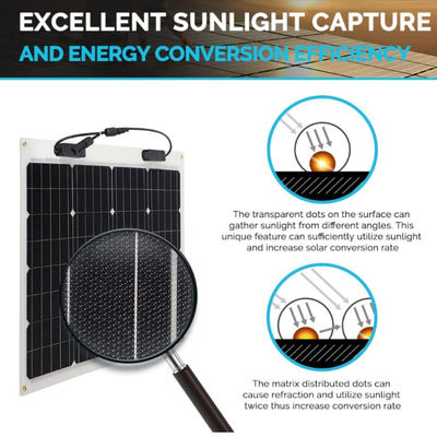 Panel solar monocristalino flexible semiflexible de 12 voltios para autocaravanas marinas 4WD