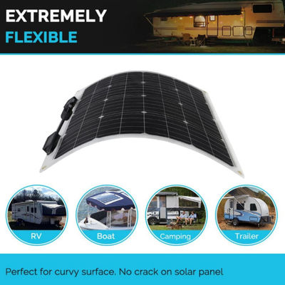 Panel solar monocristalino flexible semiflexible de 12 voltios para autocaravanas marinas 4WD