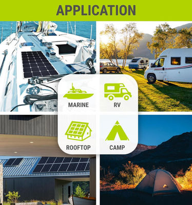 Modulos de paneles solares monocristalinos semiflexibles de 100 W y 12 V