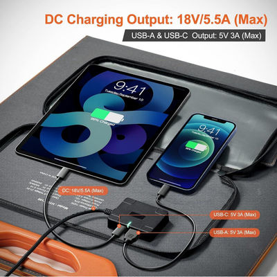 Paquete de sistema solar plegable de RV de 100W fuera de la red para acampar y caminar