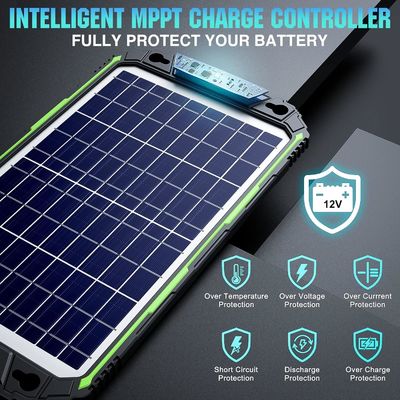 10W 12V Cargador de batería solar resistente al agua mantenedor para auto barco RV marina