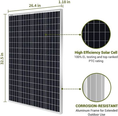 100W 12V 9BB paneles solares fotovoltaicos de balcón para autocaravanas embarcación marina