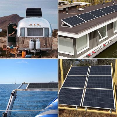 100W 12V 9BB paneles solares fotovoltaicos de balcón para autocaravanas embarcación marina