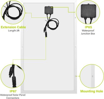Modulo de células fotovoltaicas monocristalinas de 160W fuera de red Panel solar mono poli 12V