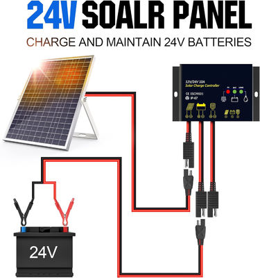 30 Watt 24V Kit de panel solar Trickle Cargador Controlador de mantenimiento