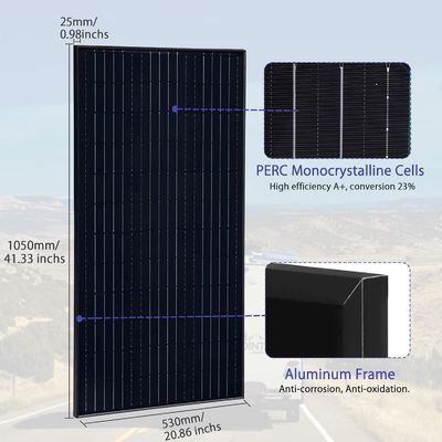 Panel solar monocristalino de 200 W de peso ligero Módulo fotovoltaico solar