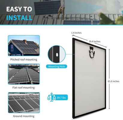 24V 320W Panel solar monocristalino en la red fuera de la red para remolques RV