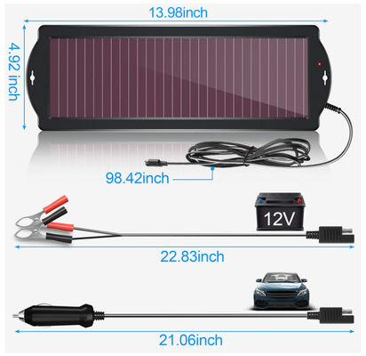 Cargador solar Trickle portátil Banco de energía 1.8W 12V carga solar a prueba de agua