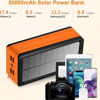Cargador de teléfono con batería solar portátil inalámbrica 50000mAh Potencia