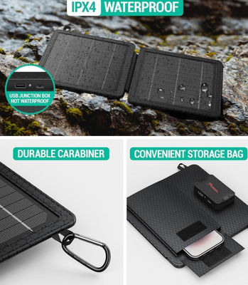 Banco de cargador solar portátil de 10W para acampar 5V 2A a prueba de agua IPX4