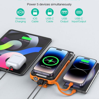 Banco de energía de cargador solar portátil inalámbrico con radio FM 20000mAh