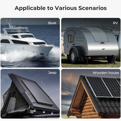 ETFE negro de 100 Watt Panel solar monocristalino flexible Célula solar para yate, camping, RV, 4WD