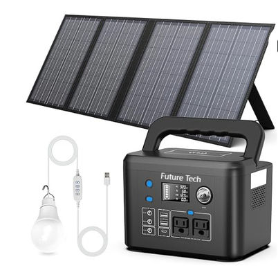Banco de energía FTB70000 con generador solar de 350W, panel solar de 60W y kit de luz LED USB de 10W
