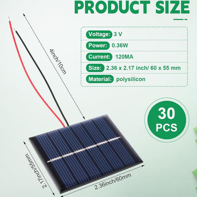 Sistema de células de paneles solares portátiles y flexibles policristalinas de 120 MA para linterna