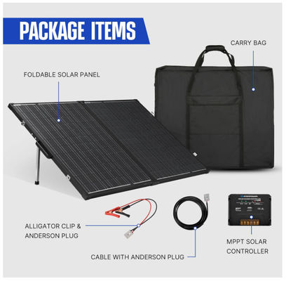 160W Cubierta solar plegable BIPV Paneles solares monocristalinos Ligero