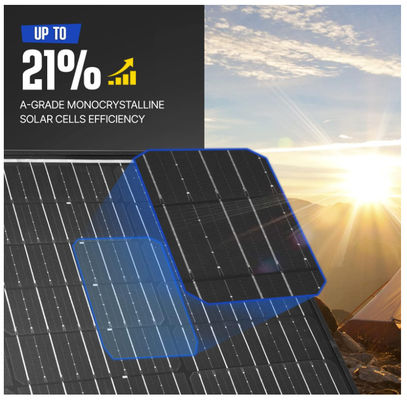 160W Cubierta solar plegable BIPV Paneles solares monocristalinos Ligero