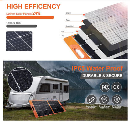 100 Watt manta solar plegable paneles solares portátiles para exteriores