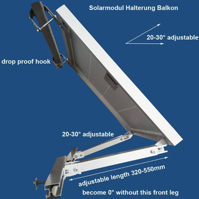 Accesorios de paneles solares de inclinación ajustable soportes de montaje de acero inoxidable