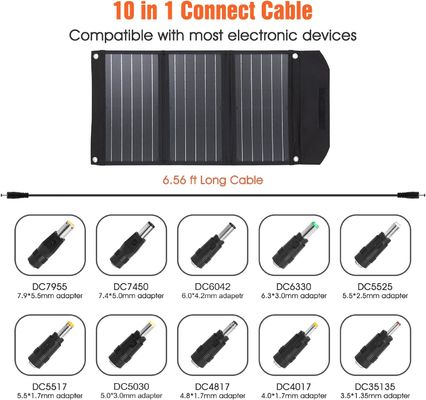 Kit de cargador de paneles solares portátiles plegables de 30W para acampar al aire libre