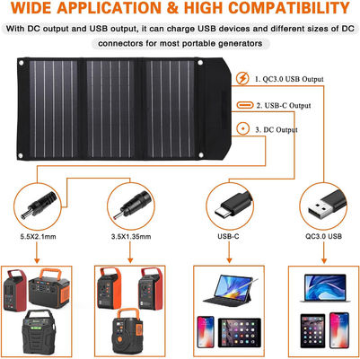 Kit de cargador de paneles solares portátiles plegables de 30W para acampar al aire libre