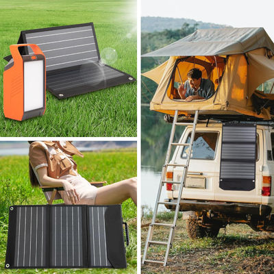 Kit de cargador de paneles solares portátiles plegables de 30W para acampar al aire libre