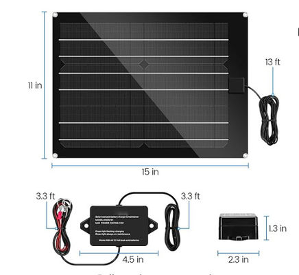Kit de paneles solares FTBM15 Controller de carga MPPT incorporado Impermeable con negro