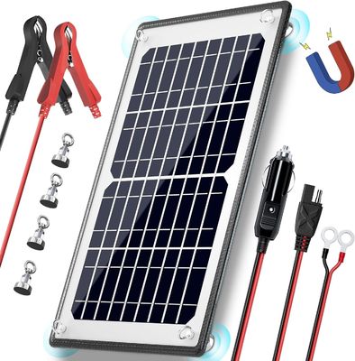 10W 12V cargador de batería solar magnética de goteo mantenedor impermeable para barco