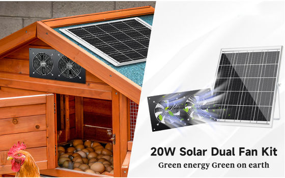 FTB20 Kit de paneles solares al aire libre con ventilador de escape para gallinas IP65 a prueba de agua