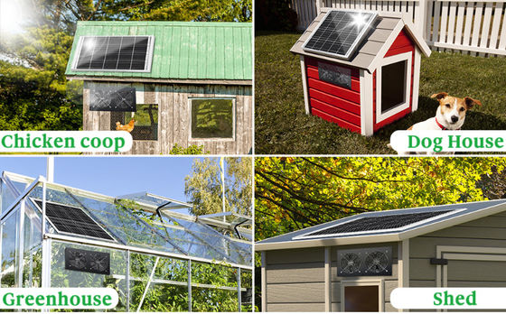 FTB20 Kit de paneles solares al aire libre con ventilador de escape para gallinas IP65 a prueba de agua
