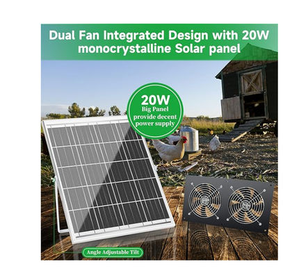 FTB20 Kit de paneles solares al aire libre con ventilador de escape para gallinas IP65 a prueba de agua
