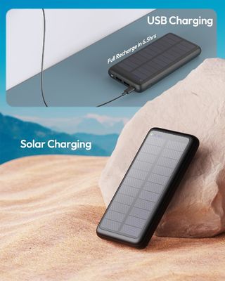 Cargador solar portátil USB C de 27000 mAh para tabletas de teléfonos celulares