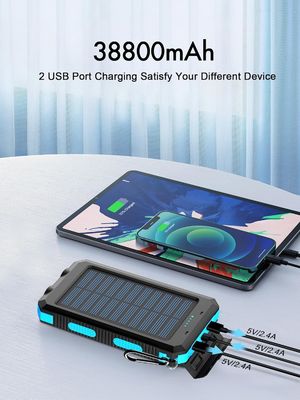 38800mAh Energía solar Usb Banco de energía a prueba de agua para acampar al aire libre