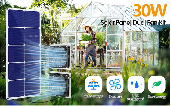 FTBM30 Kit de ventilador de paneles solares, 30W, con energía solar, resistente a la intemperie IP65