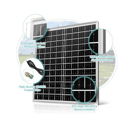 Kit de paneles solares monocristalinos blancos sin cepillo 30W 8&quot;
