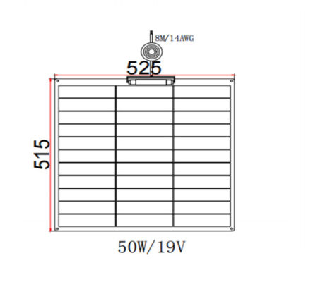 FT50W Panel solar flexible 50W 12V monocristalino con superficie de ETFE para uso exterior