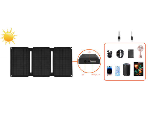 Cargadores de paneles solares portátiles de 20W paneles ETFE de emergencia plegables de pequeña potencia