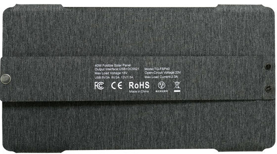 FT40W Panel solar plegable 40W Panel solar plegable a prueba de agua IP65 con negro